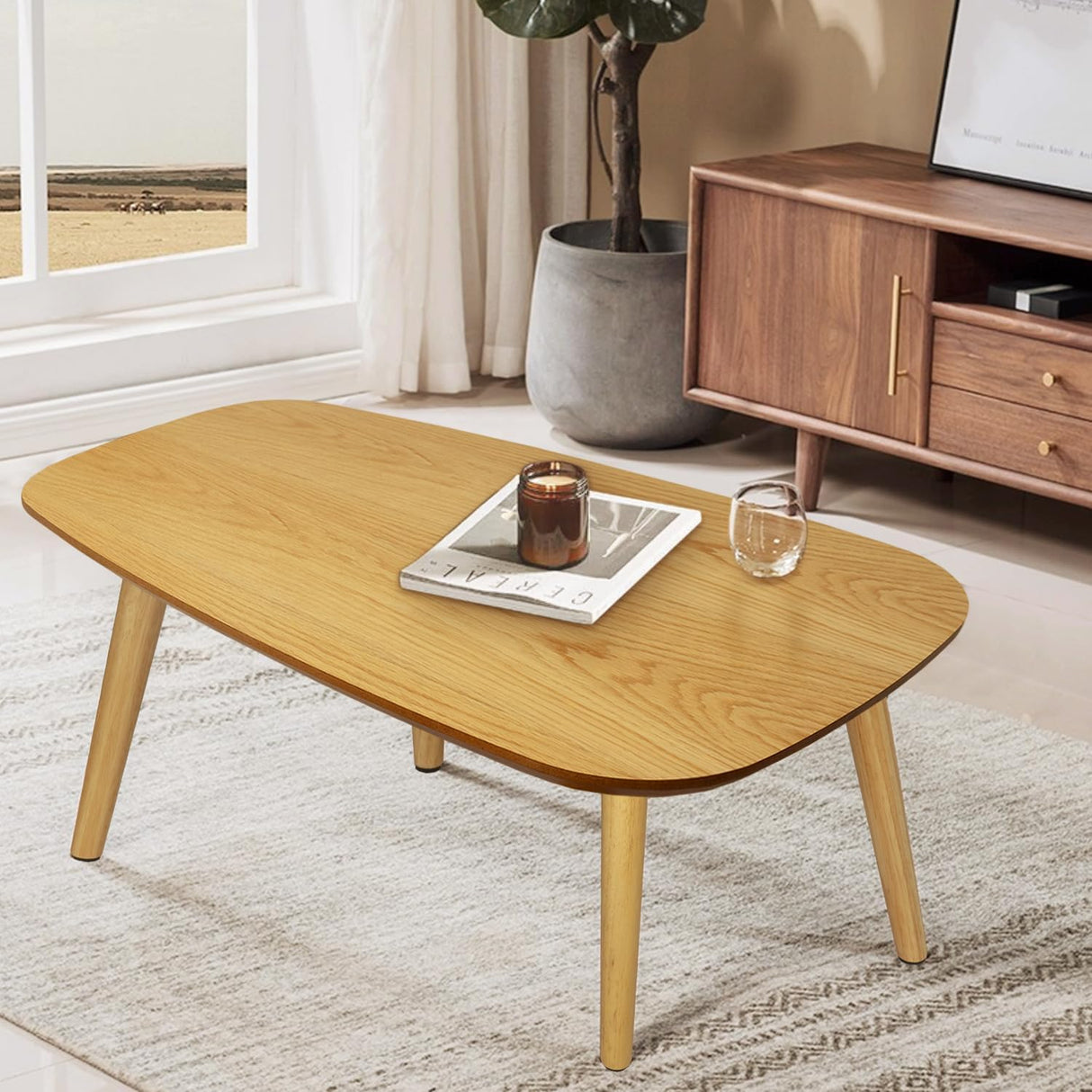 Alden Natural Wood Folding Table