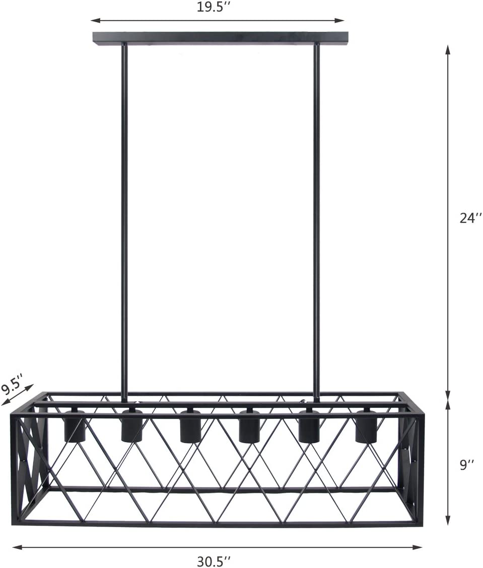 Alain Cozy 6-Light Industrial Bar Chandelier