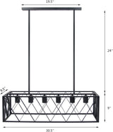 Alain Cozy 6-Light Industrial Bar Chandelier