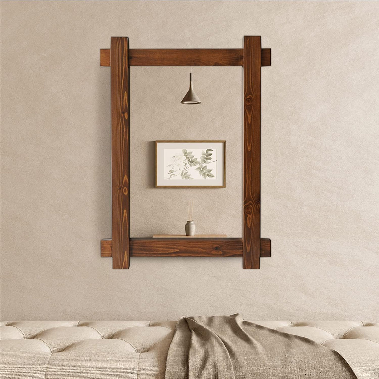 Alyssa Rustic Wood Farmhouse Mirror